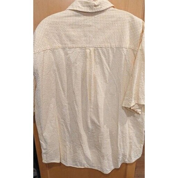 Lands' End Shirt Men's XL Colorful Yellow Checked Short Sleeve Button Up‎ - Picture 2 of 3